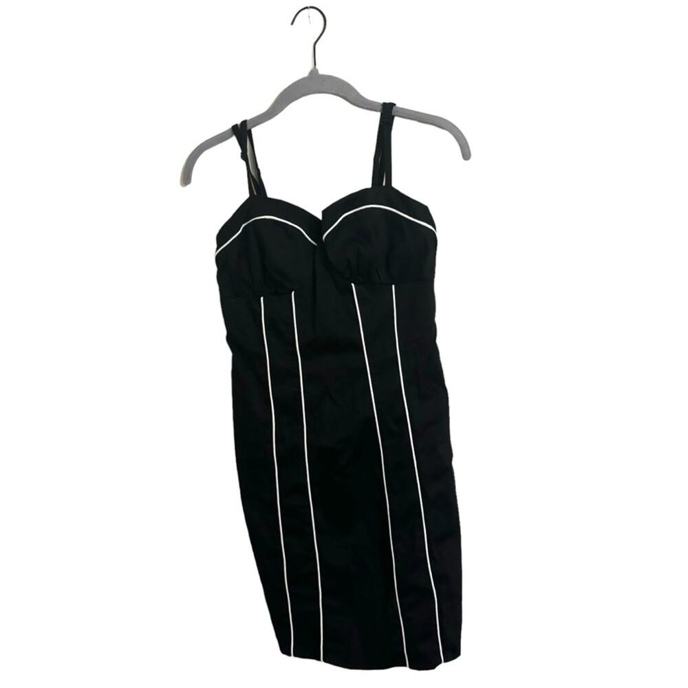 Frederick's of Hollywood Vintage 90s Black White Bodycon Dress Size 6